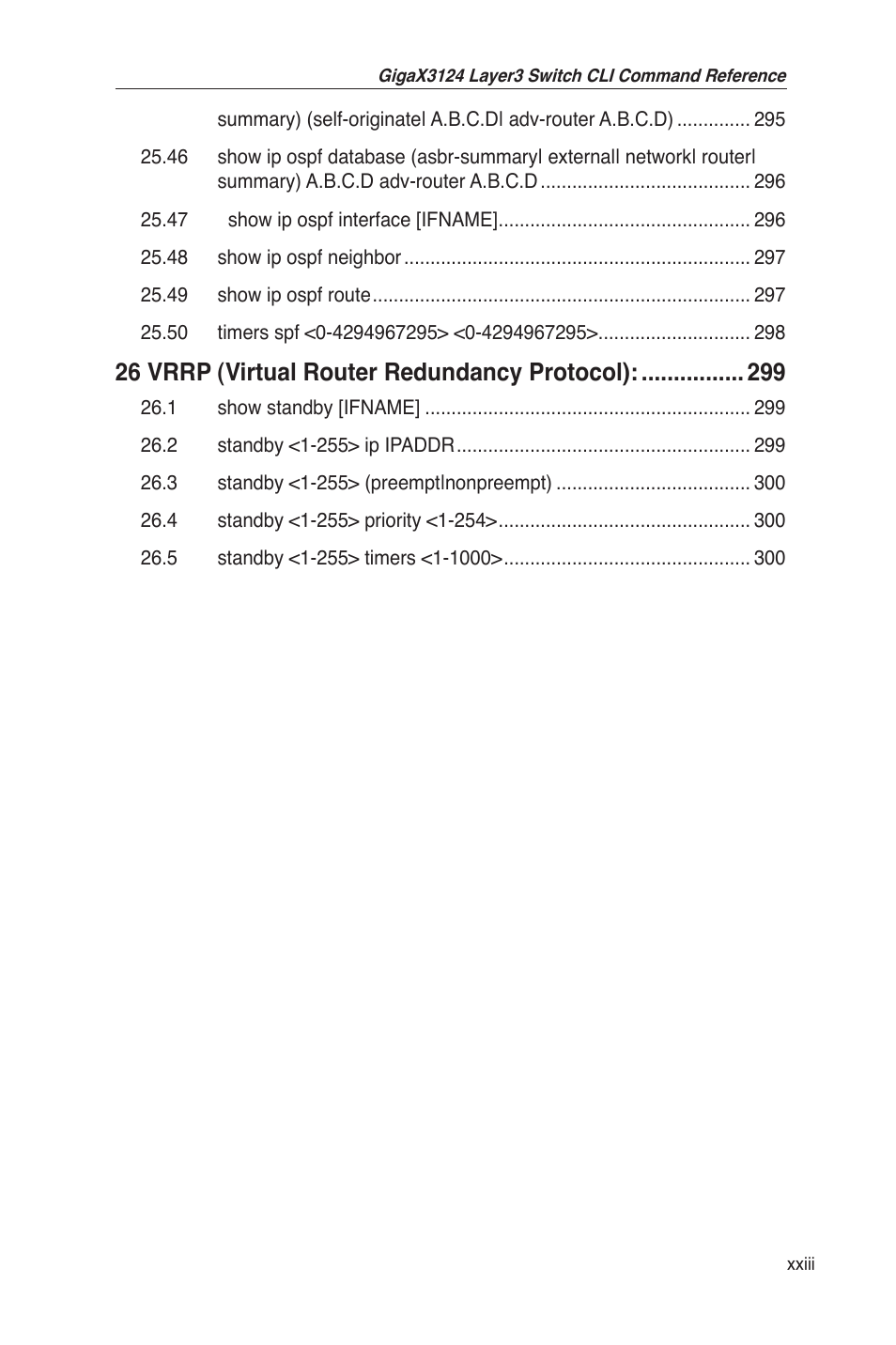 26 vrrp (virtual router redundancy protocol) | Asus GigaX3124 User Manual | Page 25 / 326