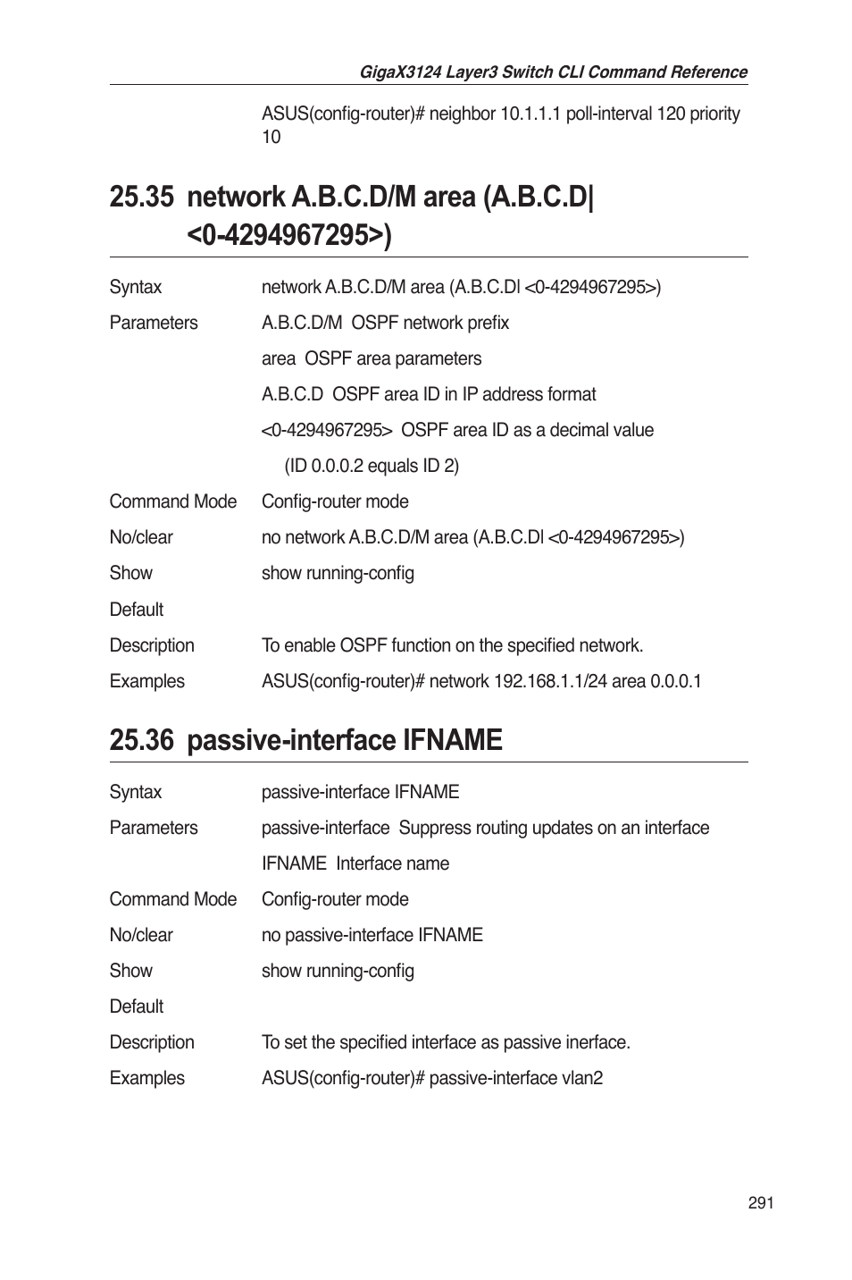 36 passive-interface ifname | Asus GigaX3124 User Manual | Page 316 / 326