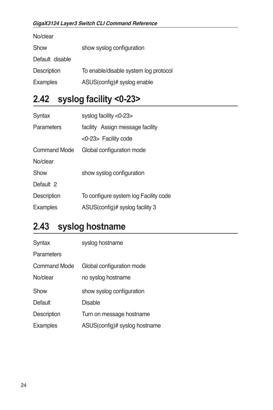 43 syslog hostname | Asus GigaX3124 User Manual | Page 49 / 326