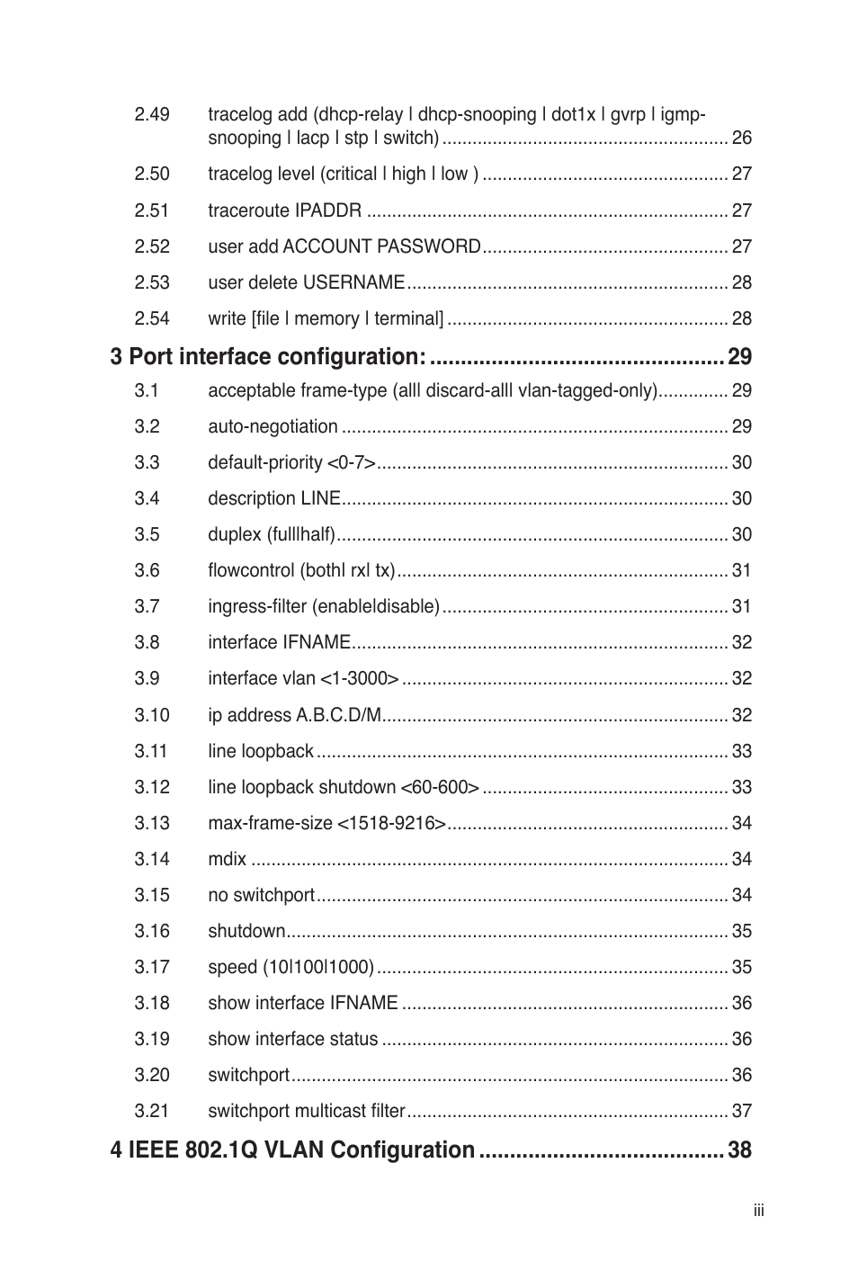 3 port interface configuration | Asus GigaX3124 User Manual | Page 5 / 326