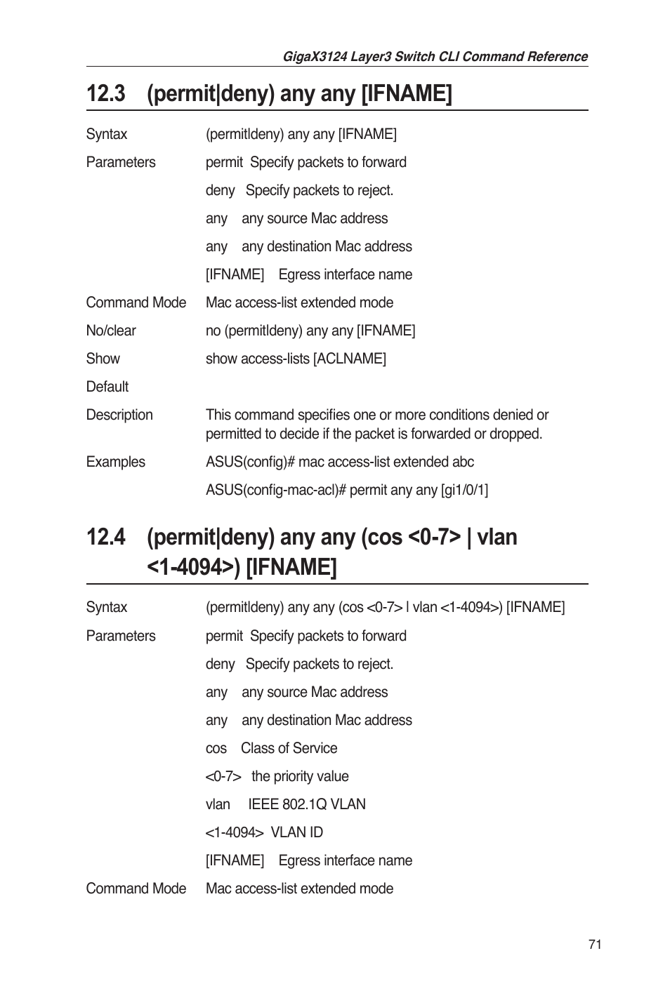 3 (permit|deny) any any [ifname | Asus GigaX3124 User Manual | Page 96 / 326