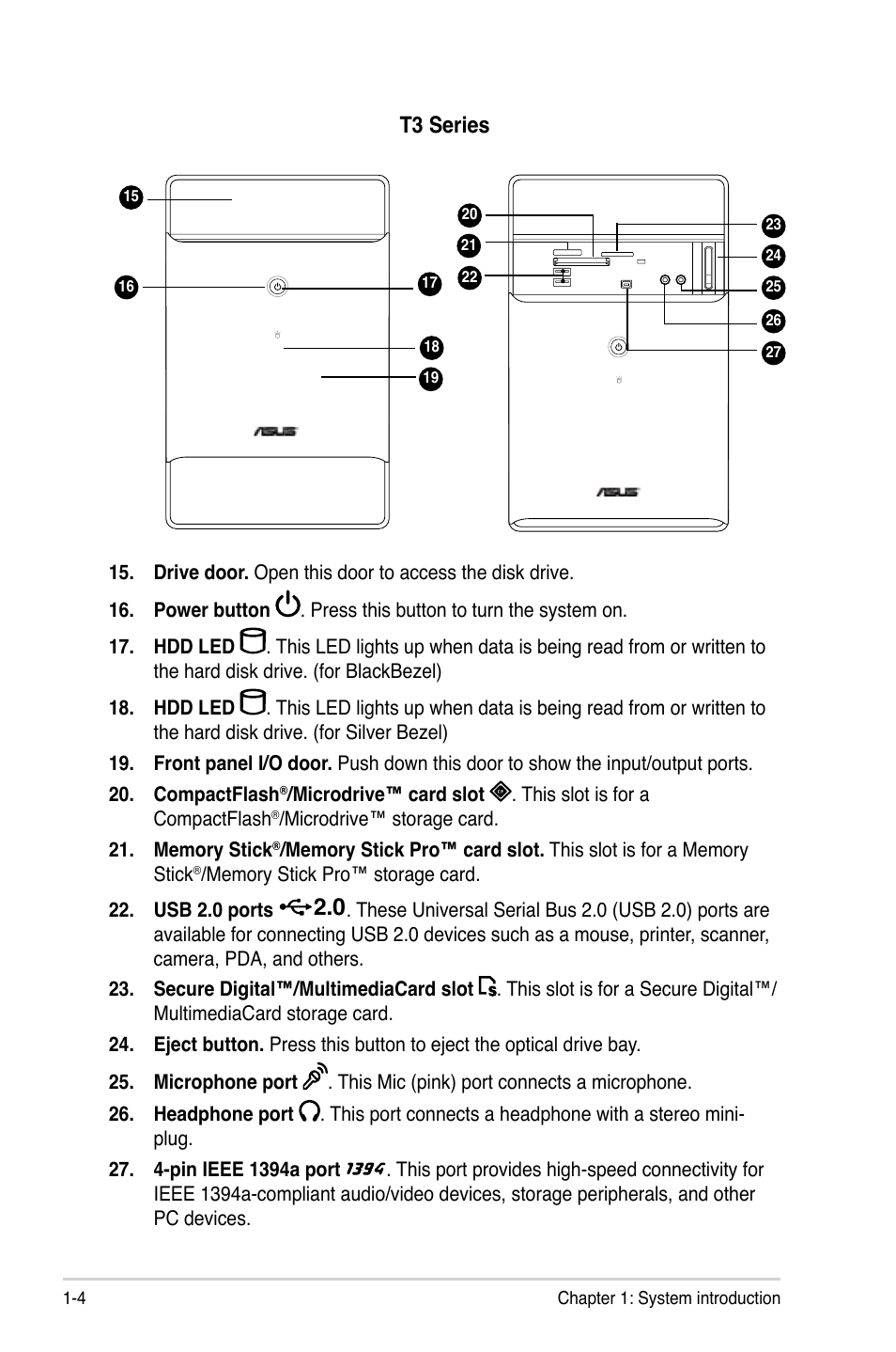 T3 series | Asus T4-M3N8200 User Manual | Page 14 / 93