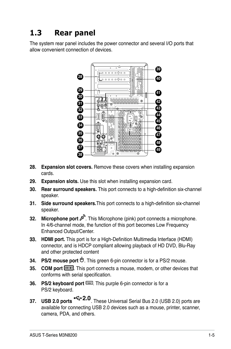 3 rear panel | Asus T4-M3N8200 User Manual | Page 15 / 93