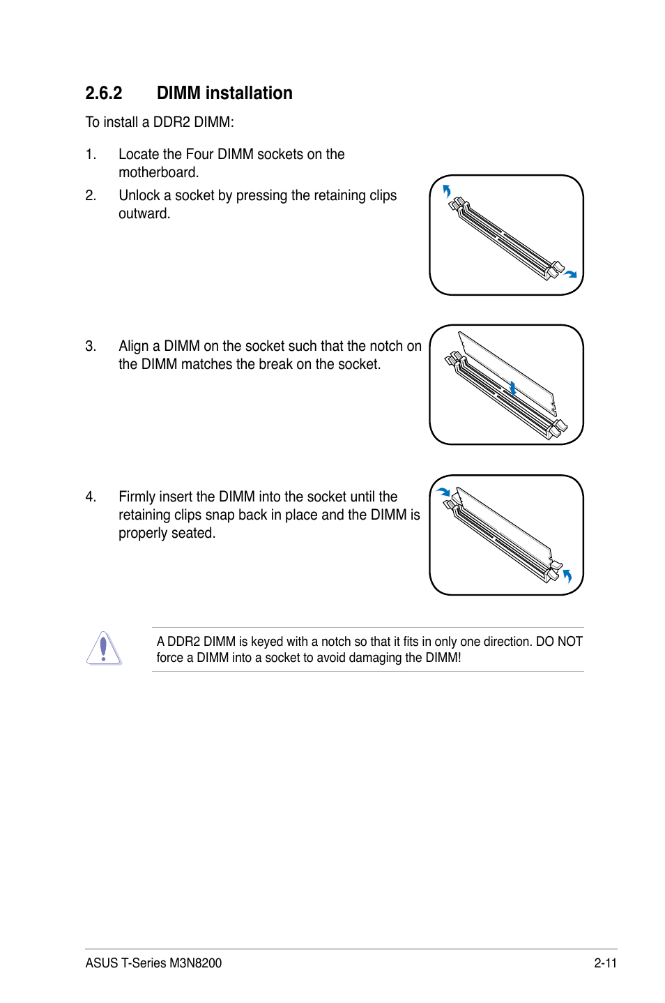 2 dimm installation | Asus T4-M3N8200 User Manual | Page 29 / 93