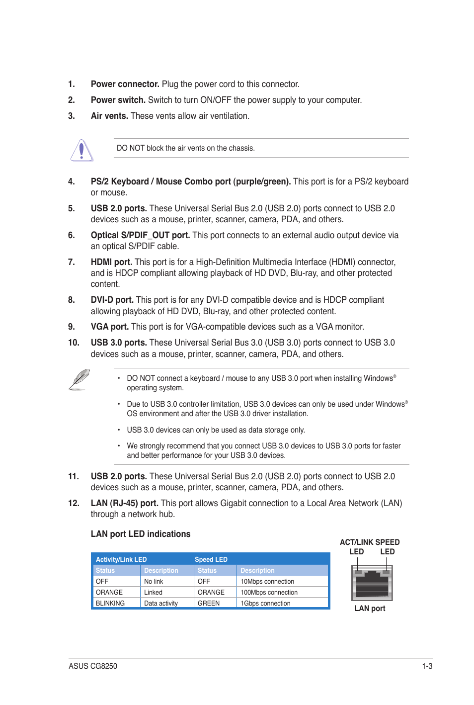 Asus CG8250 User Manual | Page 12 / 60