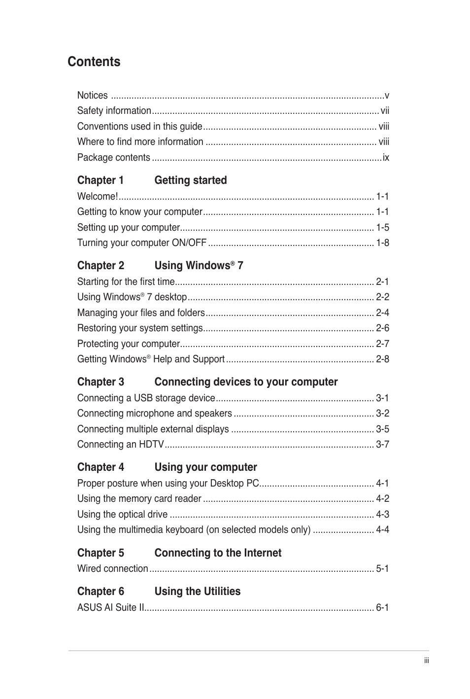 Asus CG8250 User Manual | Page 3 / 60