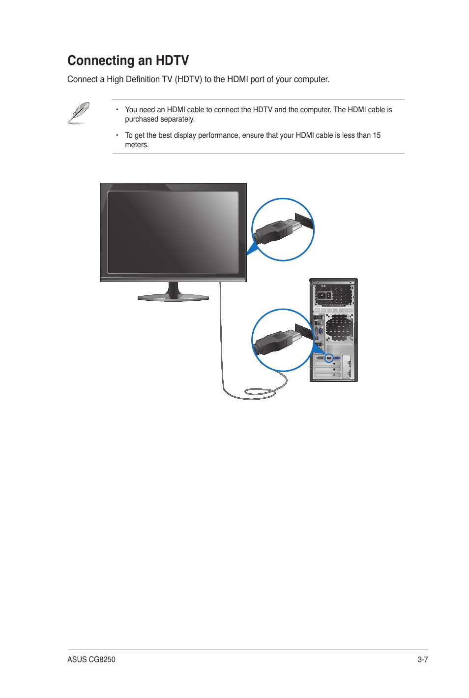 Connecting an hdtv, Connecting an hdtv -7 | Asus CG8250 User Manual | Page 32 / 60