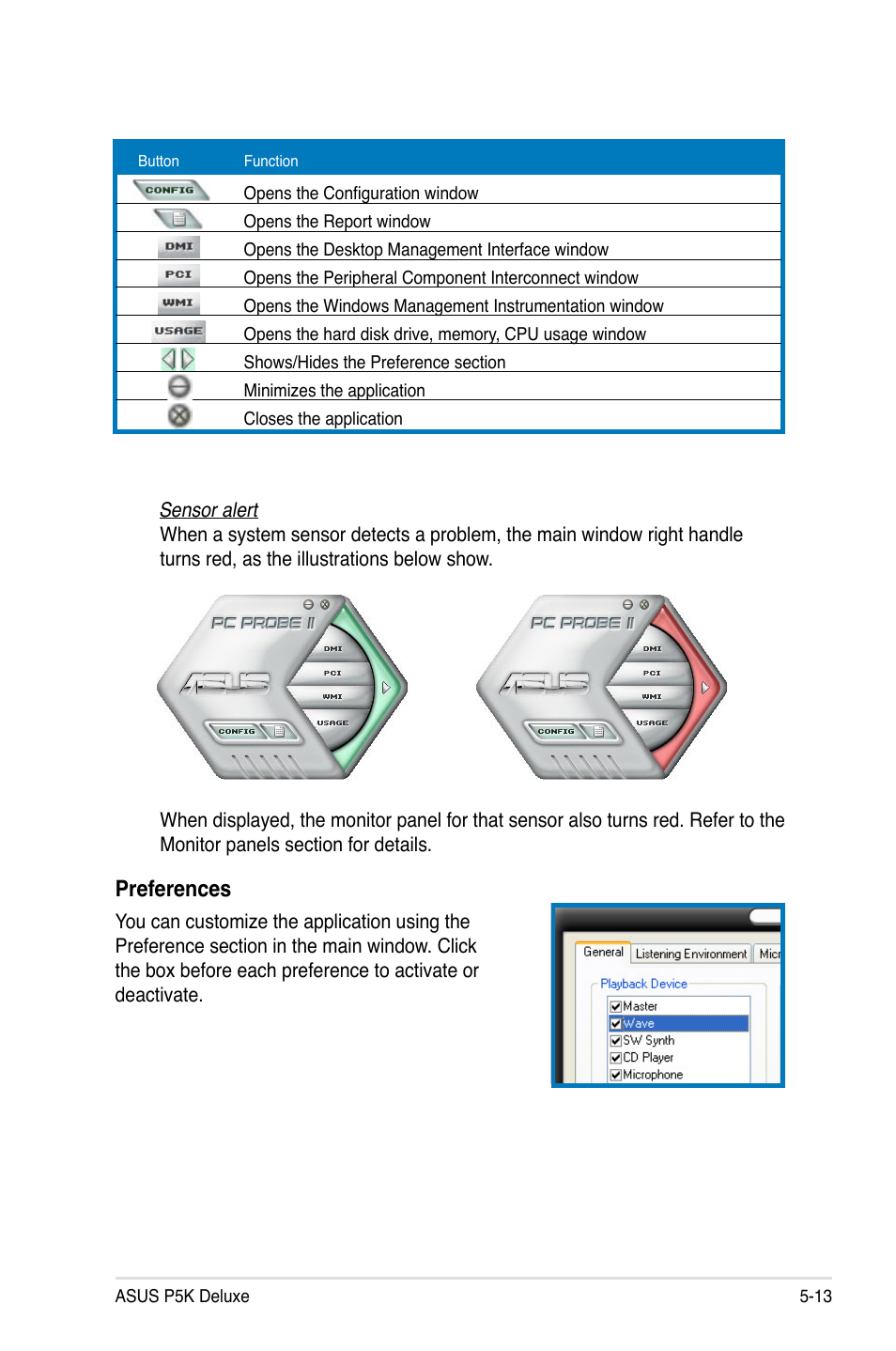 Preferences | Asus P5K Deluxe/WiFi-AP User Manual | Page 121 / 172