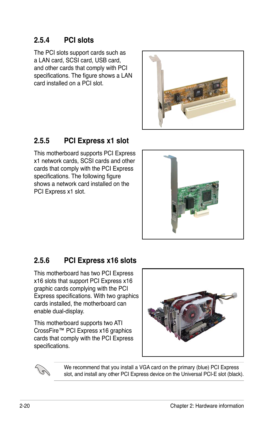 4 pci slots, 5 pci express x1 slot, 6 pci express x16 slots | Asus P5K Deluxe/WiFi-AP User Manual | Page 46 / 172