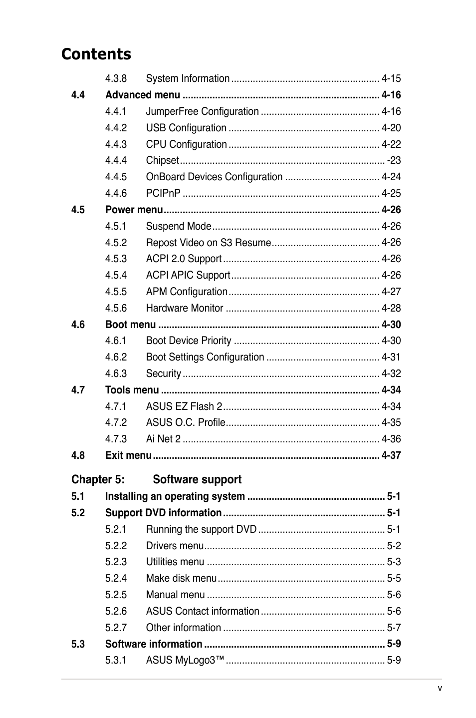 Asus P5K Deluxe/WiFi-AP User Manual | Page 5 / 172