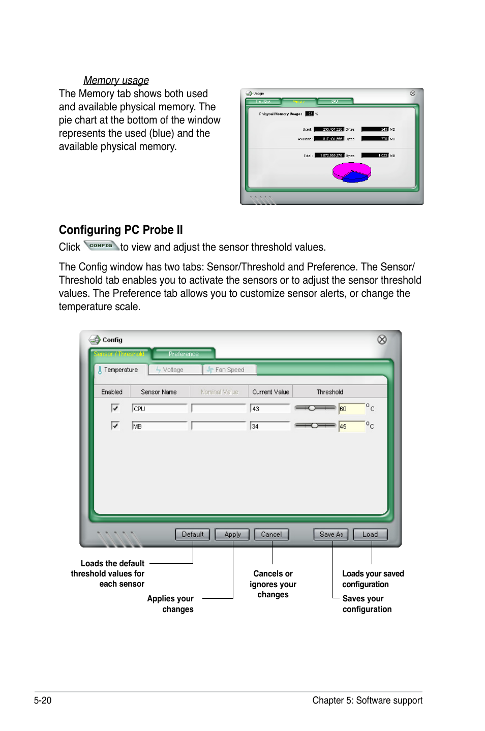 Configuring pc probe ii | Asus P5Q SE/R User Manual | Page 126 / 162