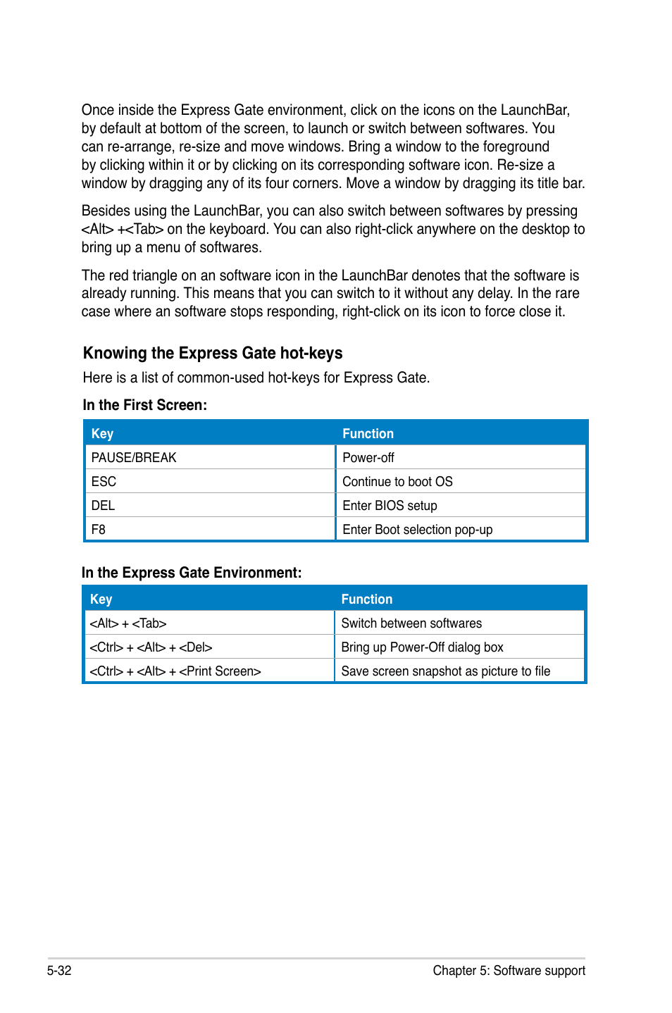 Knowing the express gate hot-keys | Asus P5Q SE/R User Manual | Page 138 / 162