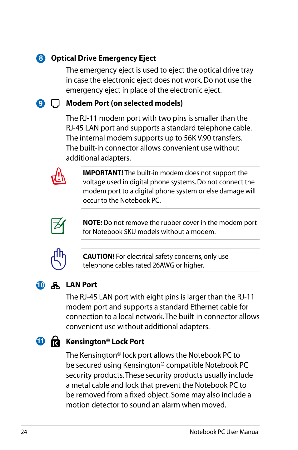 Asus B53V User Manual | Page 24 / 120