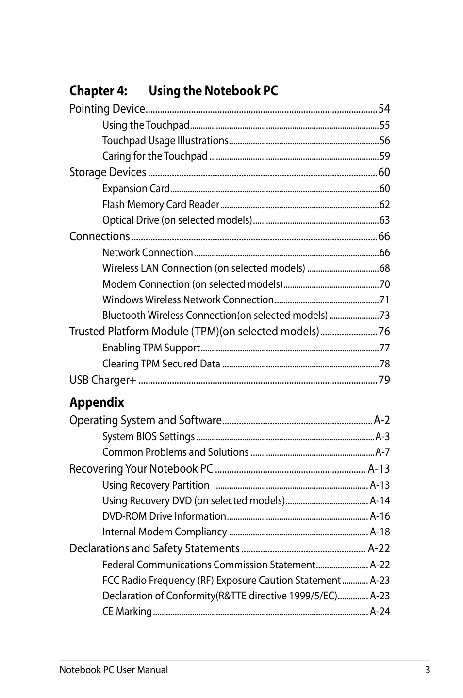 Asus B53V User Manual | Page 3 / 120