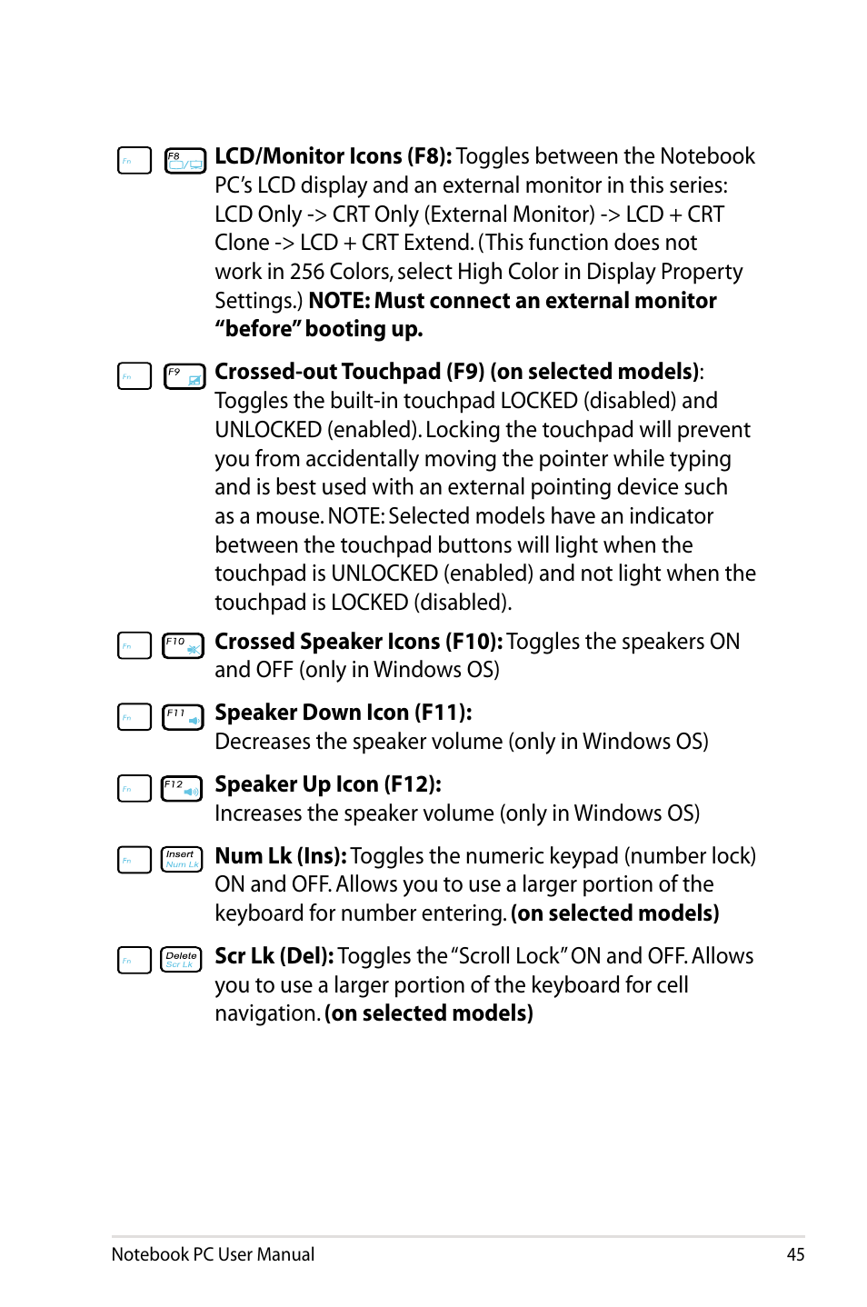 Asus B53V User Manual | Page 45 / 120