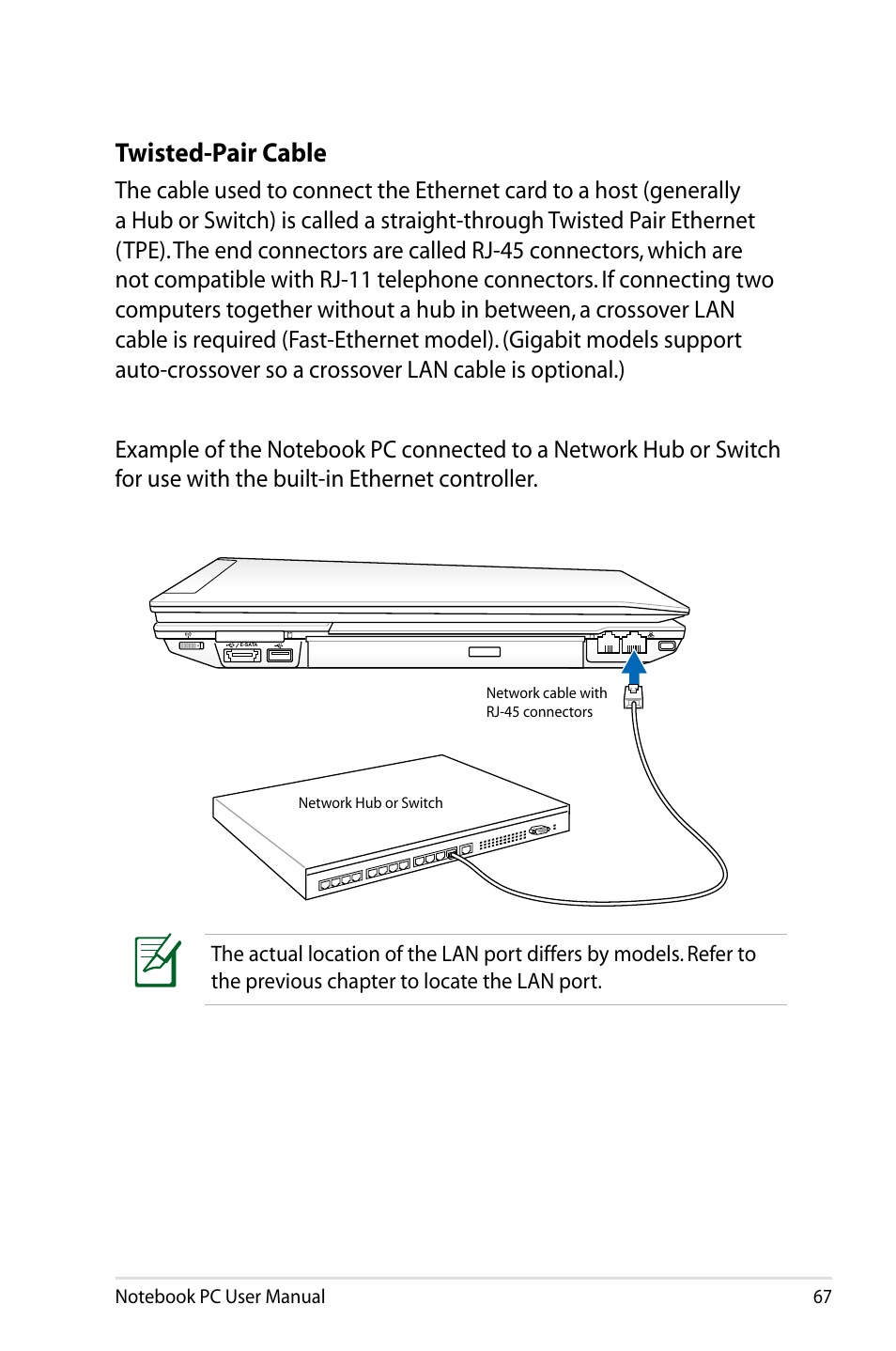 Twisted-pair cable | Asus B53V User Manual | Page 67 / 120