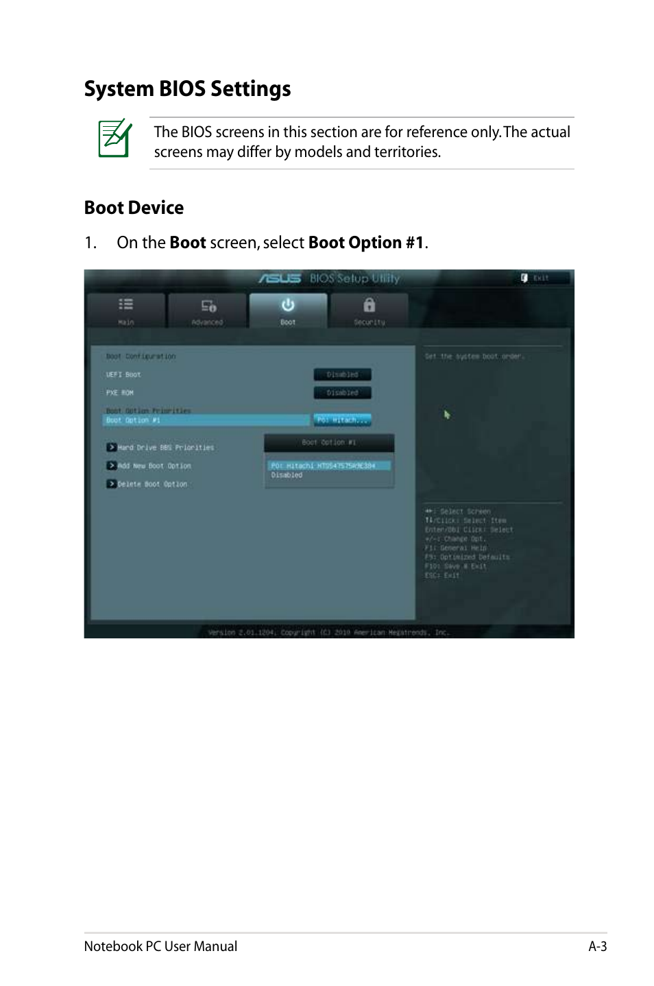 System bios settings | Asus B53V User Manual | Page 83 / 120