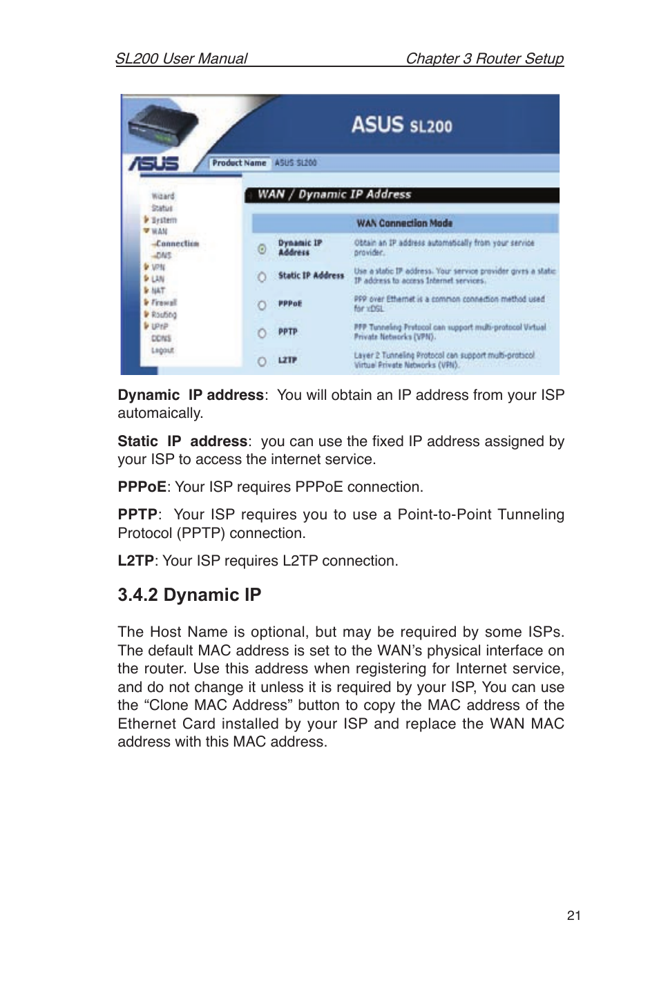 2 dynamic ip | Asus SL200 User Manual | Page 25 / 52