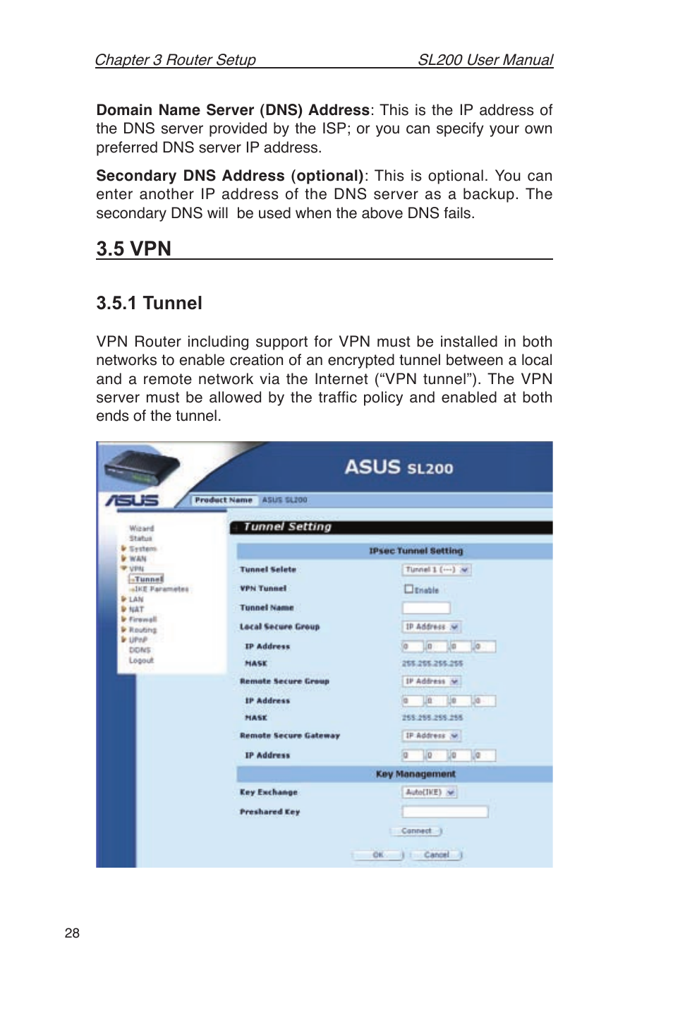5 vpn, 1 tunnel | Asus SL200 User Manual | Page 32 / 52