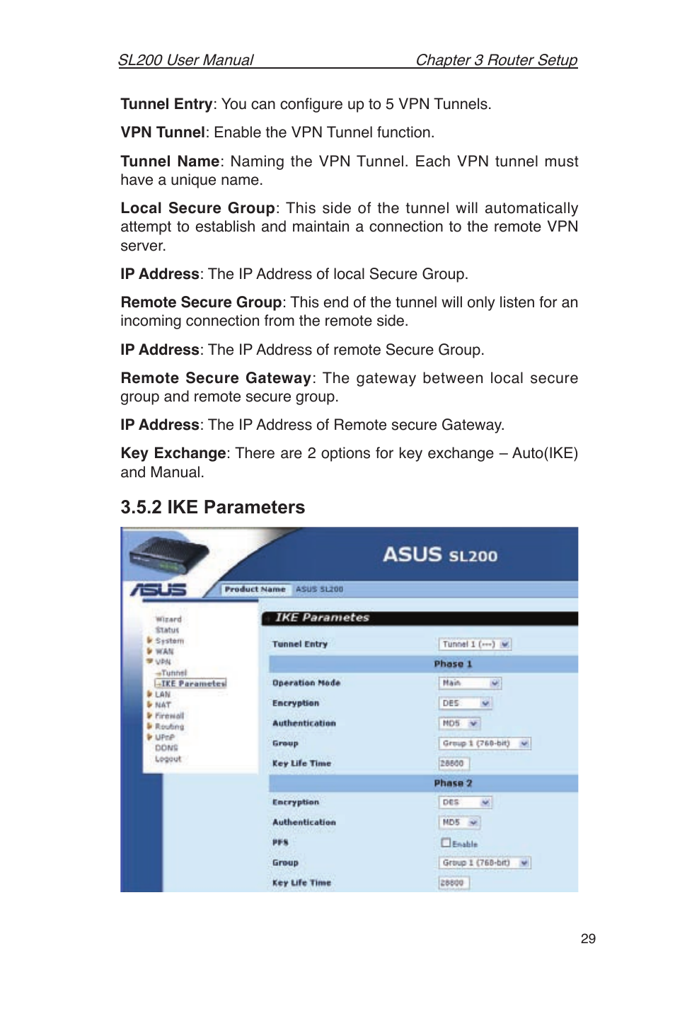 2 ike parameters | Asus SL200 User Manual | Page 33 / 52
