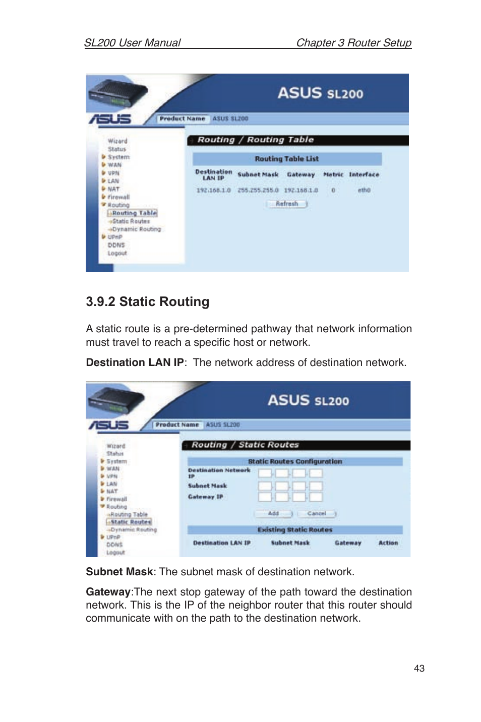 2 static routing | Asus SL200 User Manual | Page 47 / 52