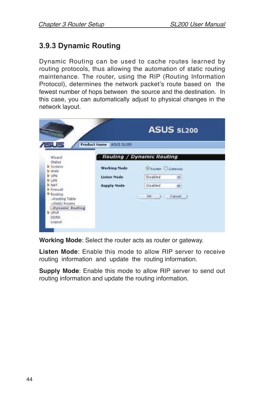 3 dynamic routing | Asus SL200 User Manual | Page 48 / 52