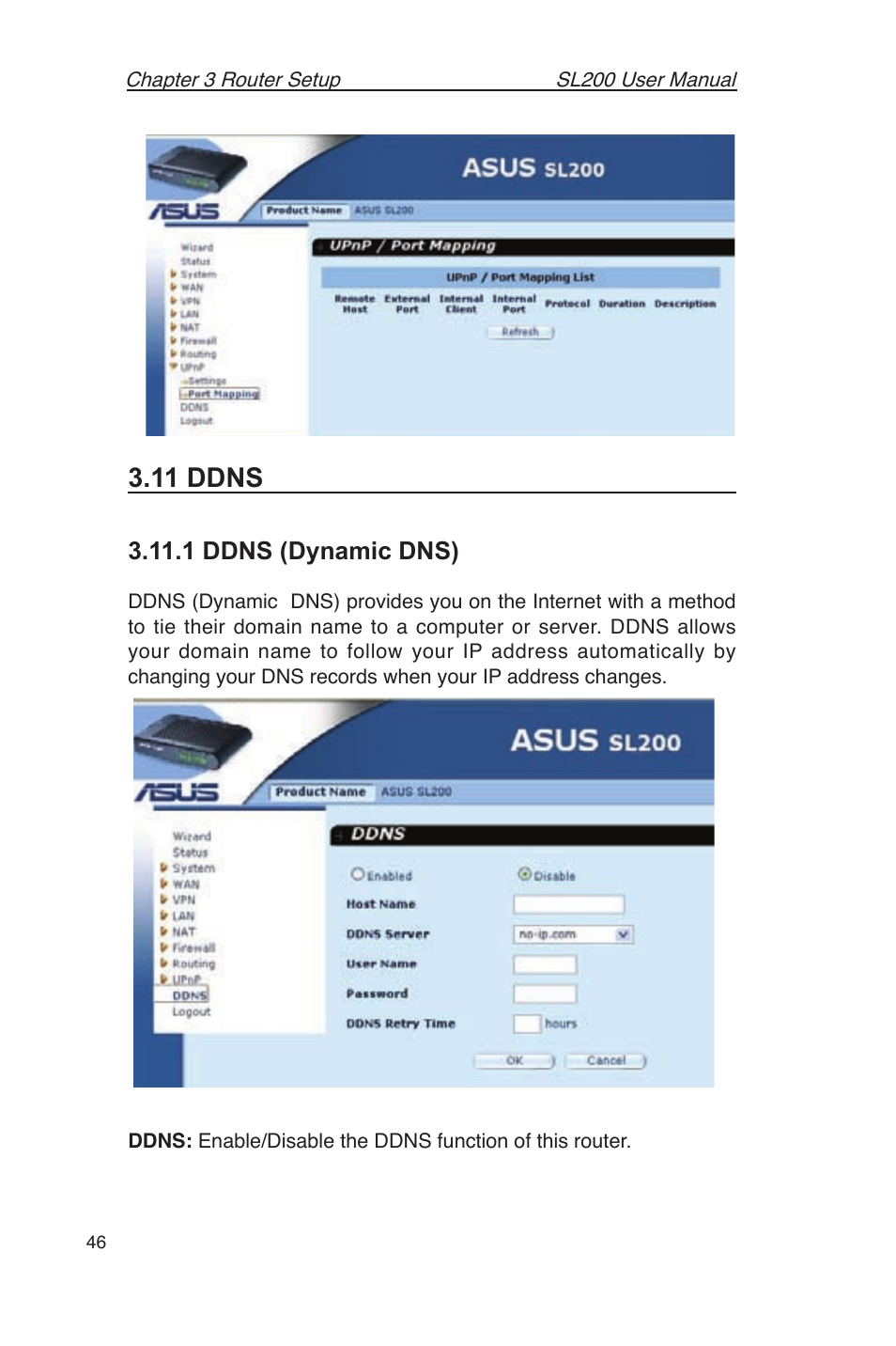 11 ddns, 1 ddns (dynamic dns) | Asus SL200 User Manual | Page 50 / 52