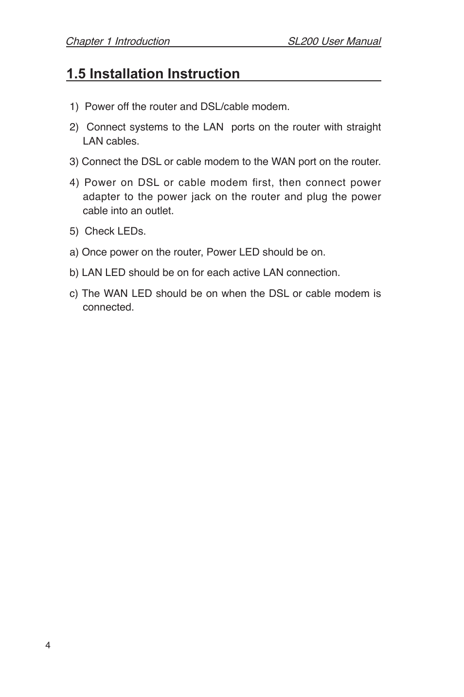5 installation instruction | Asus SL200 User Manual | Page 8 / 52