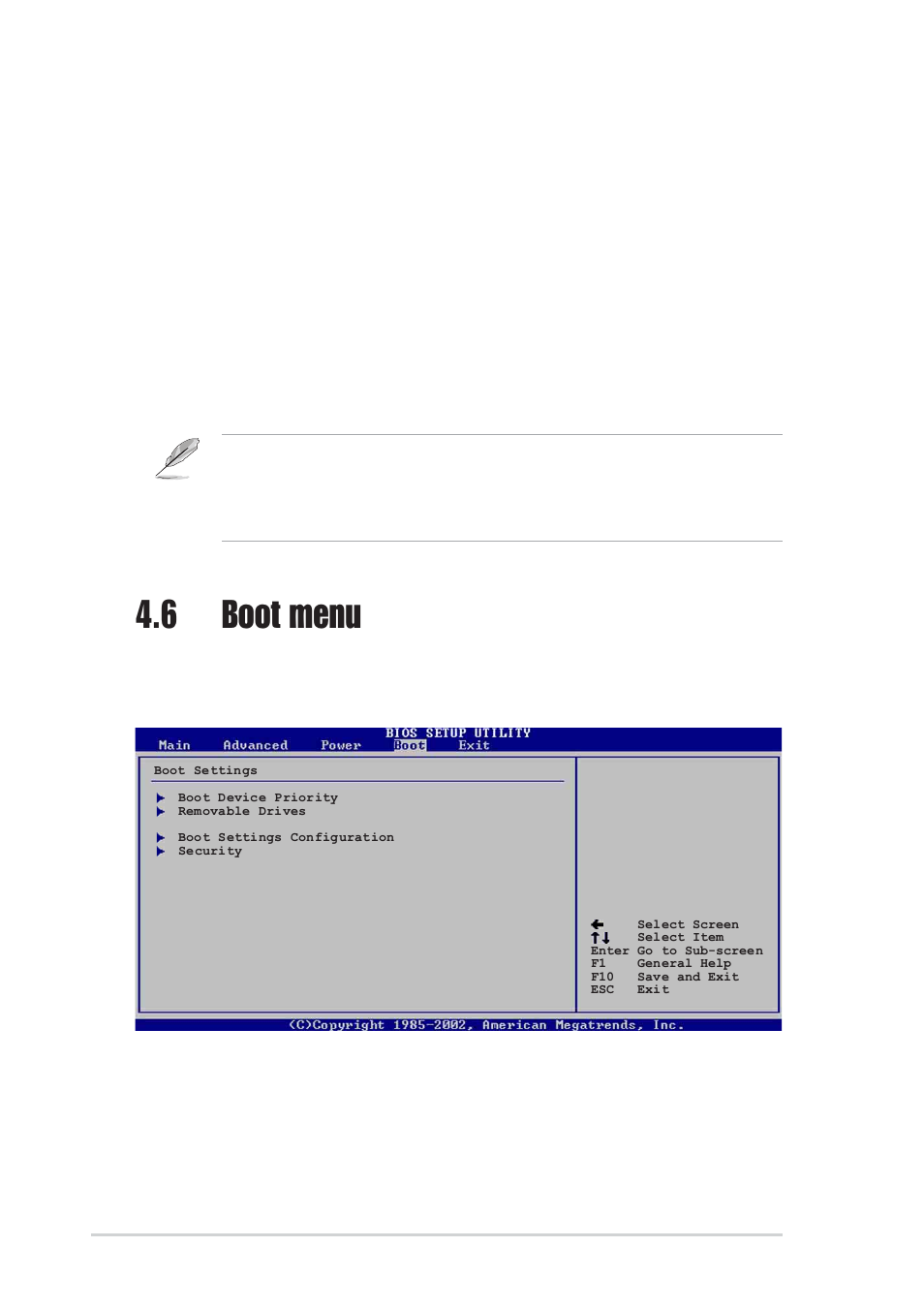 6 boot menu | Asus P4P800-E Deluxe User Manual | Page 102 / 143