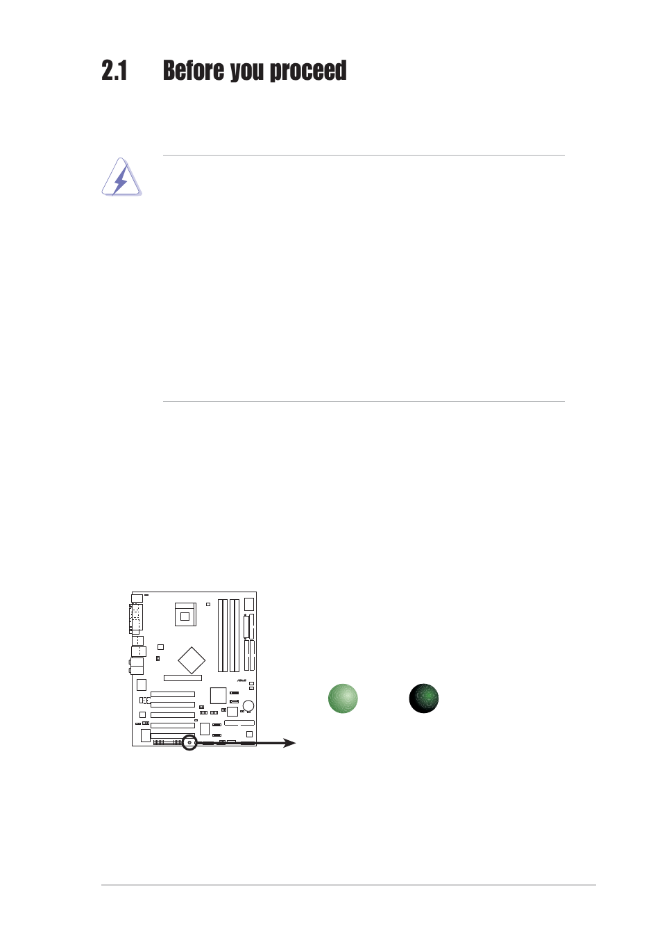 1 before you proceed, Onboard led | Asus P4P800-E Deluxe User Manual | Page 23 / 143