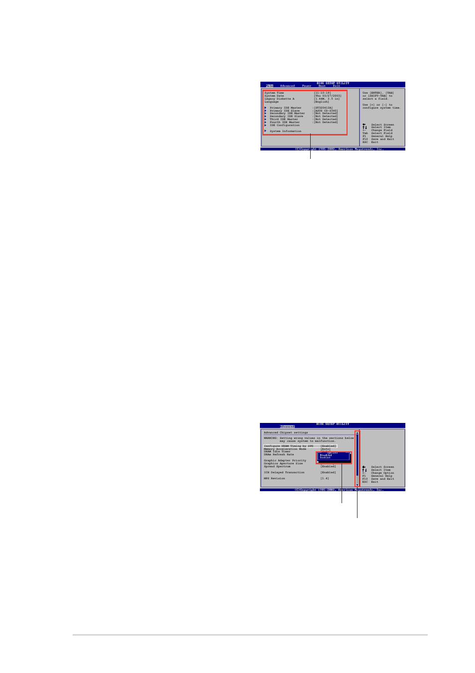 4 menu items, 5 sub-menu items, 6 configuration fields | 7 pop-up window, 8 scroll bar, 9 general help | Asus P4P800-E Deluxe User Manual | Page 81 / 143