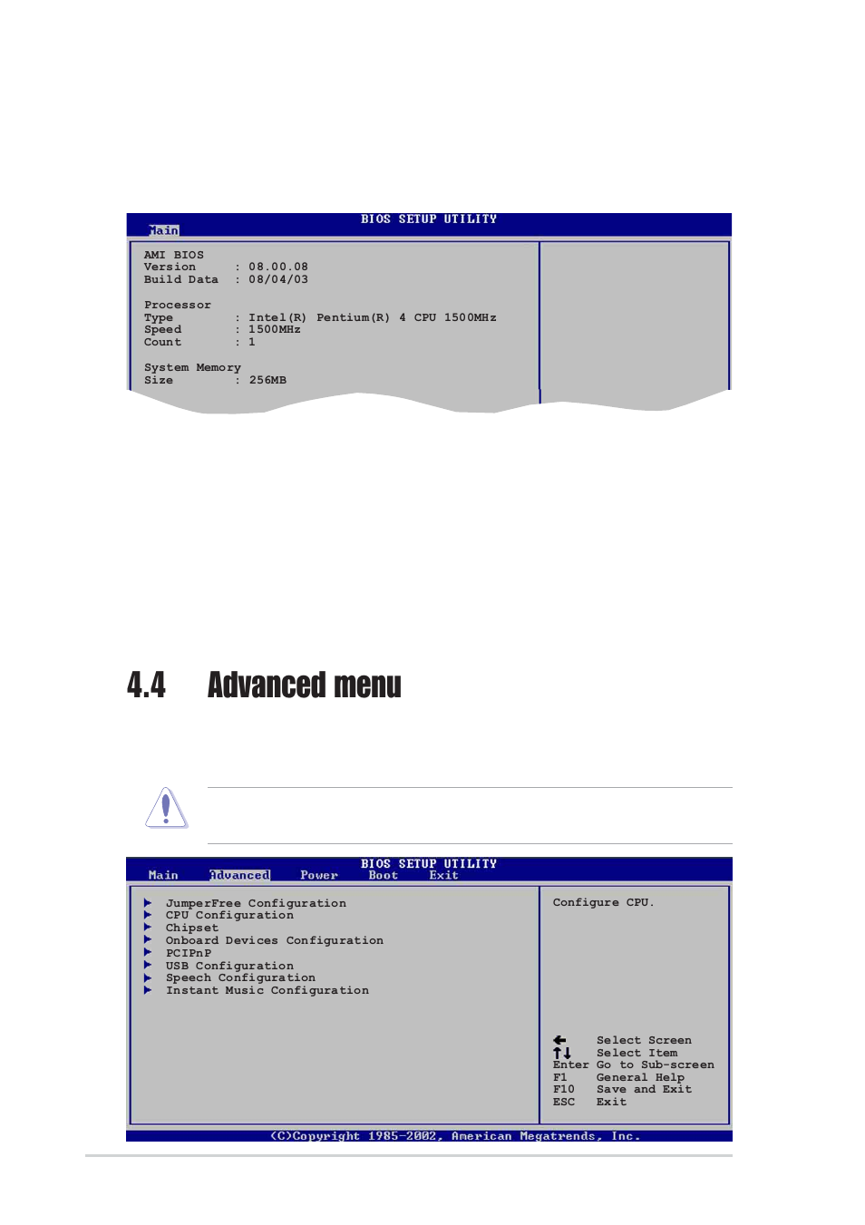 4 advanced menu, 7 system information | Asus P4P800-E Deluxe User Manual | Page 86 / 143