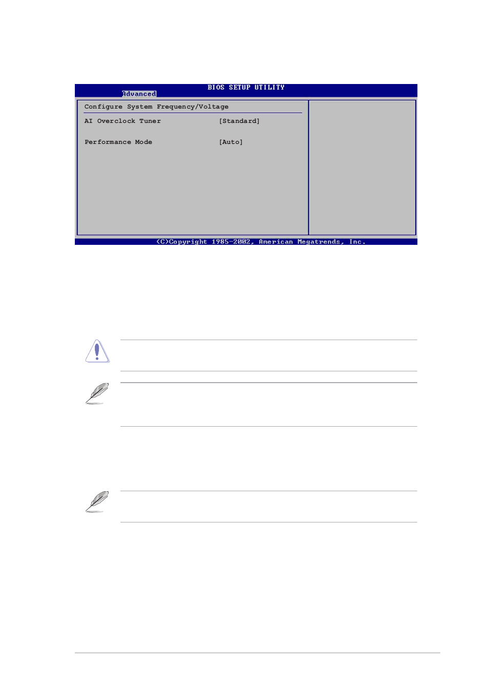 1 jumperfree configuration, Ai overclock tuner [standard, Cpu ratio [12 | Performance mode [auto | Asus P4P800-E Deluxe User Manual | Page 87 / 143