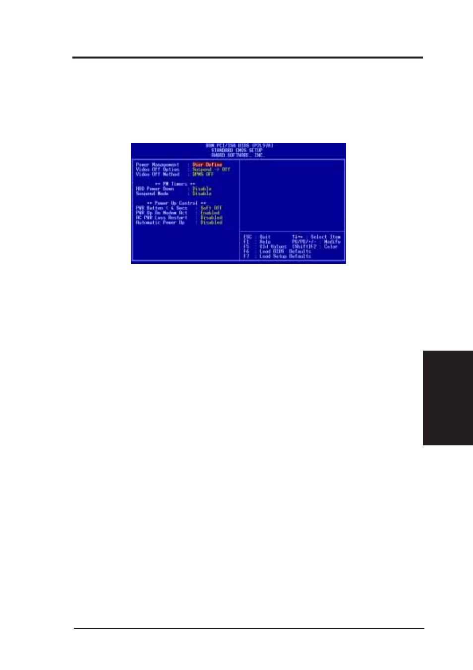 Iv. bios software, Power management setup | Asus P2L97A User Manual | Page 43 / 58