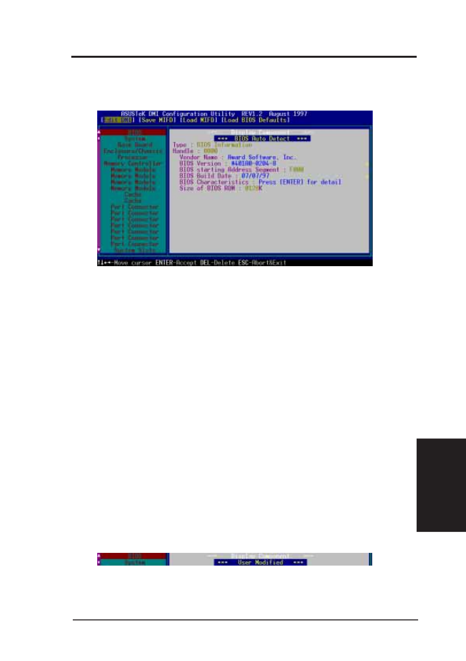 V. desktop management, Using the asus dmi configuration utility | Asus P2L97A User Manual | Page 53 / 58