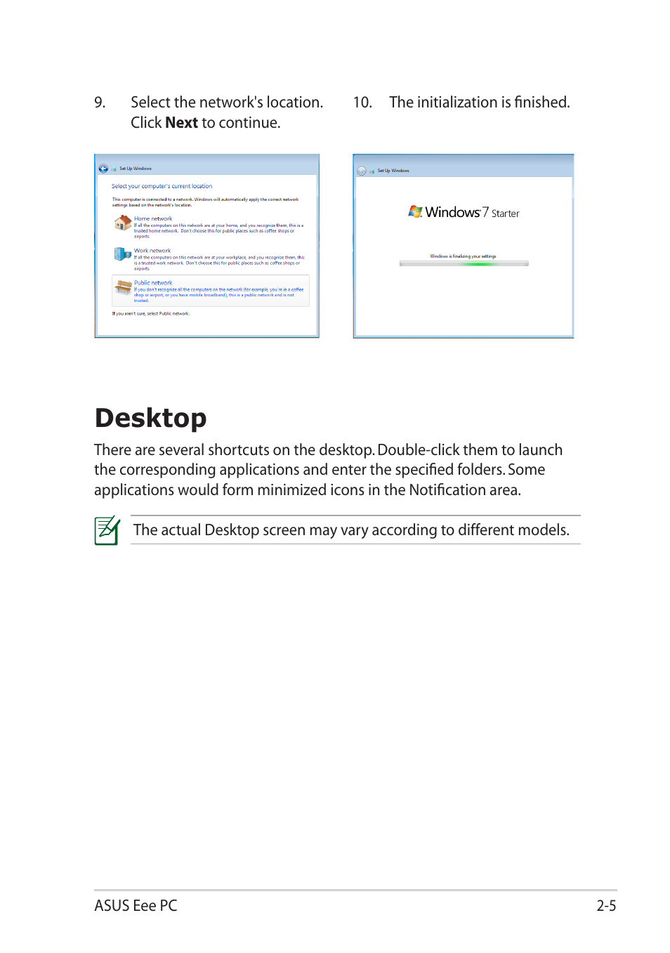 Desktop, Desktop -5 | Asus Eee PC R11CX User Manual | Page 25 / 60