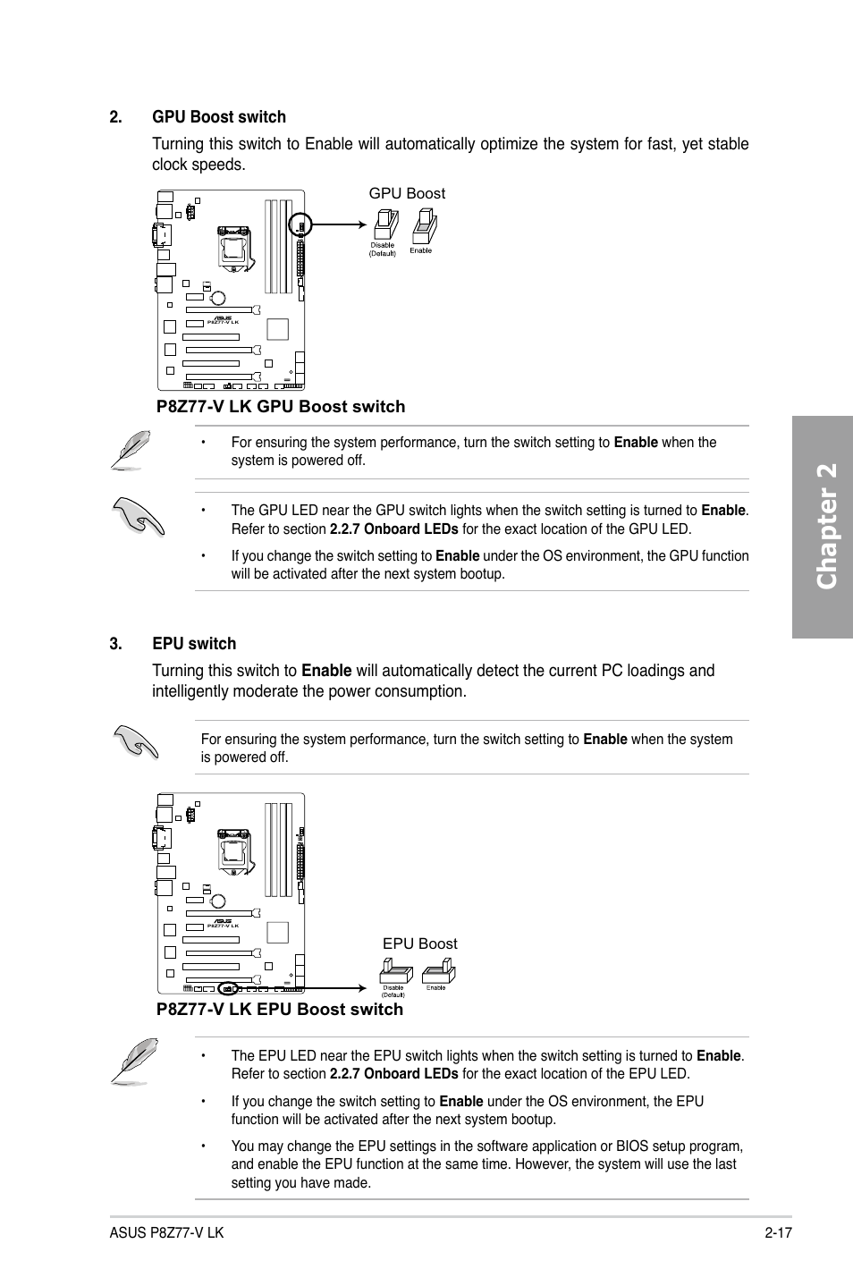 Chapter 2 | Asus P8Z77-V LK User Manual | Page 37 / 154