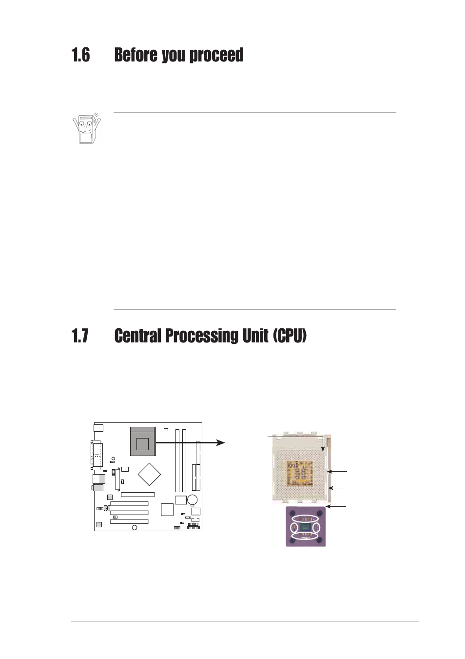 6 before you proceed, 7 central processing unit (cpu) | Asus A7N8X-VM/400 User Manual | Page 17 / 60