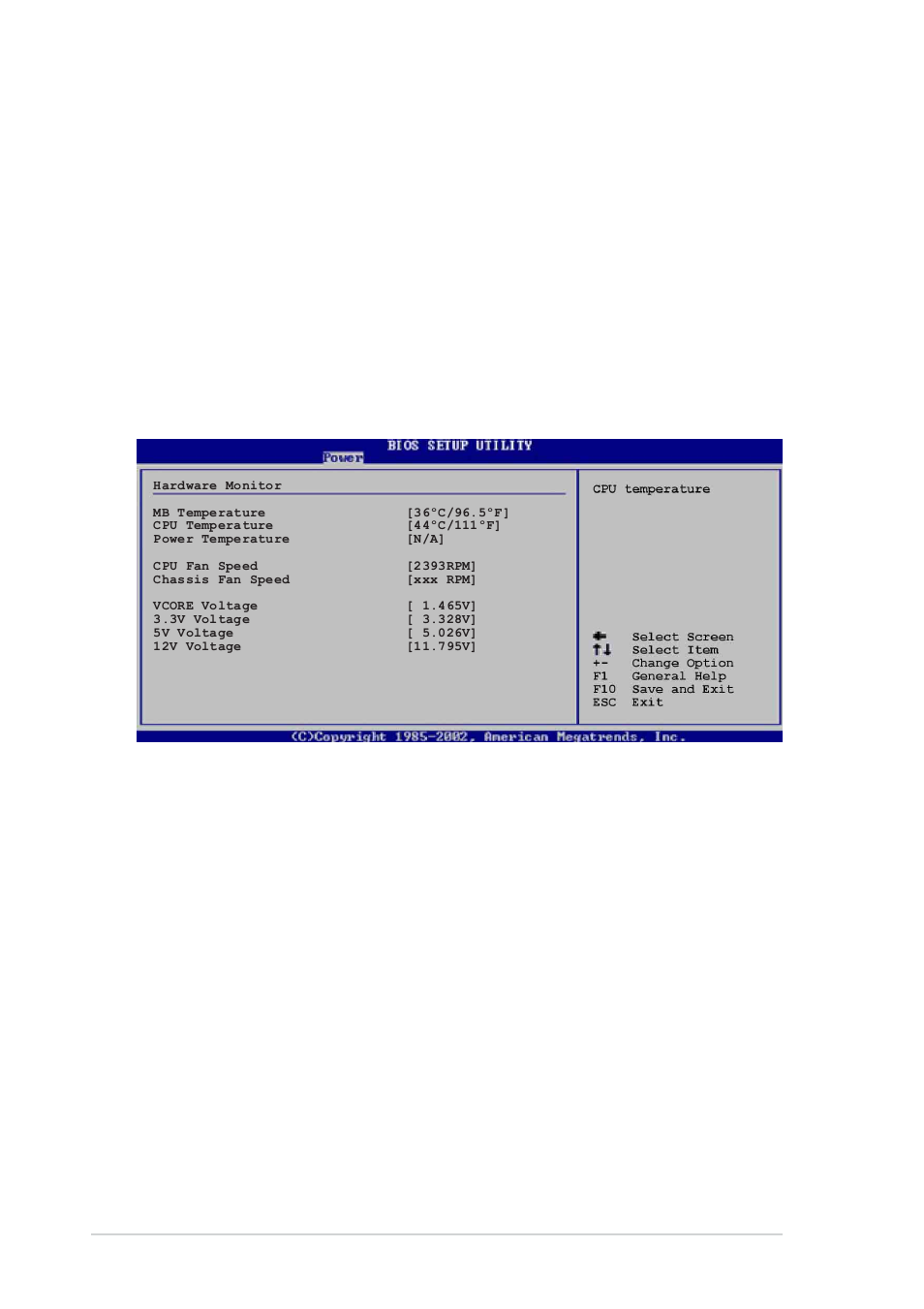 2 hardware monitor, Onboard lan resume [disabled, Rtc resume [disabled | Asus A7N8X-VM/400 User Manual | Page 44 / 60
