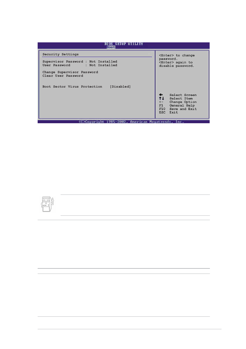 2 security, Change supervisor password / user password | Asus A7N8X-VM/400 User Manual | Page 47 / 60