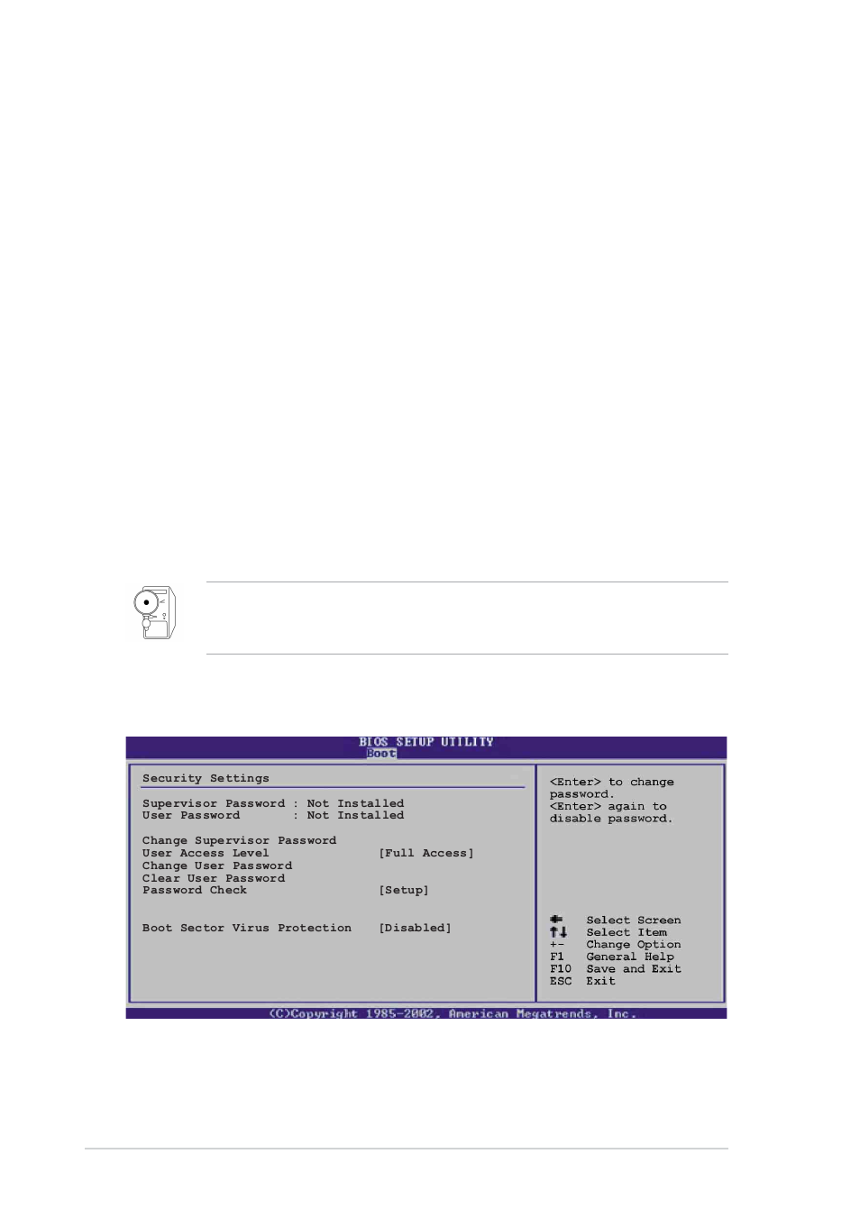 Change supervisor password | Asus A7N8X-VM/400 User Manual | Page 48 / 60