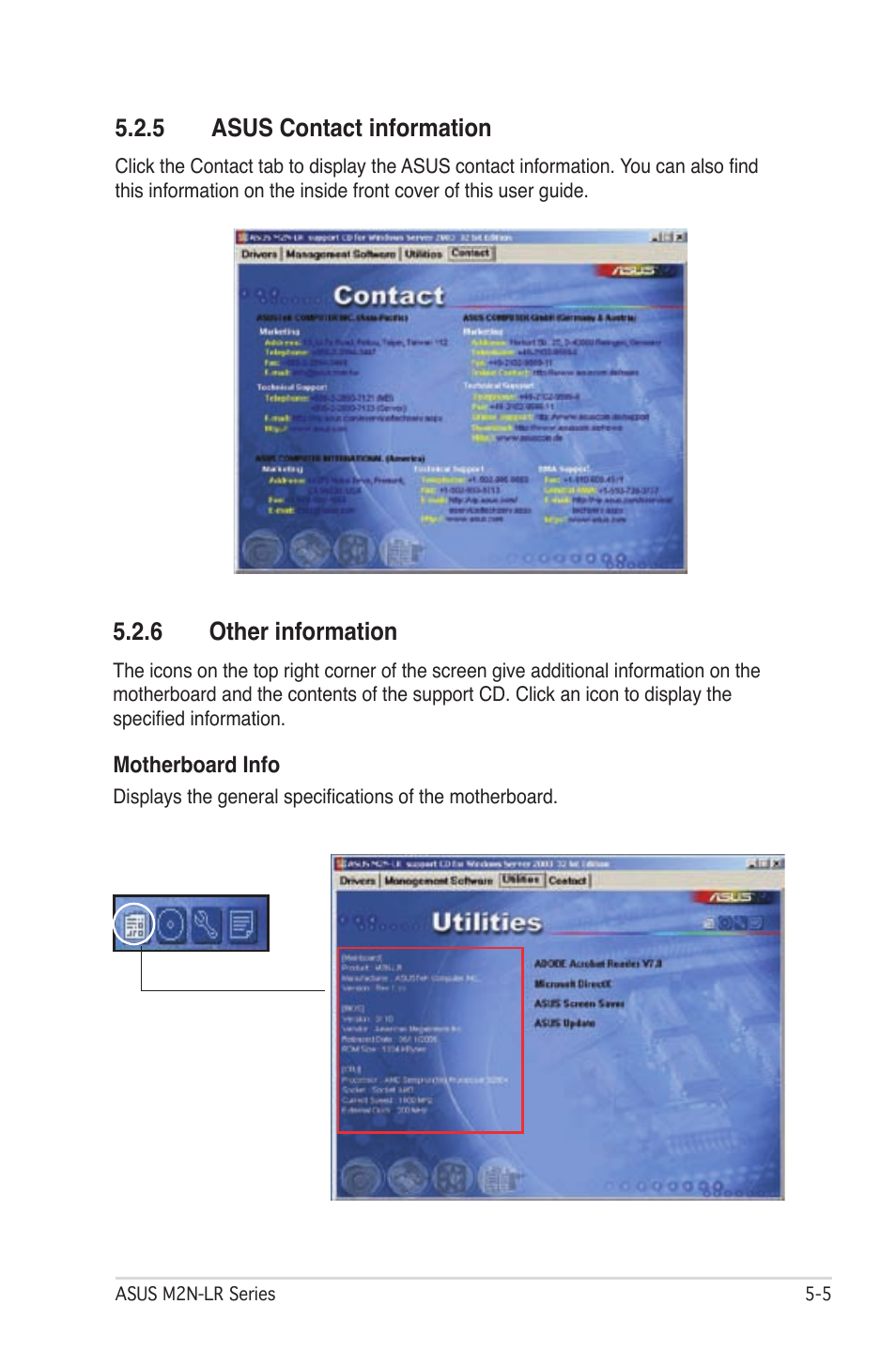 5 asus contact information, 6 other information | Asus M2N-LR/SATA User Manual | Page 100 / 113