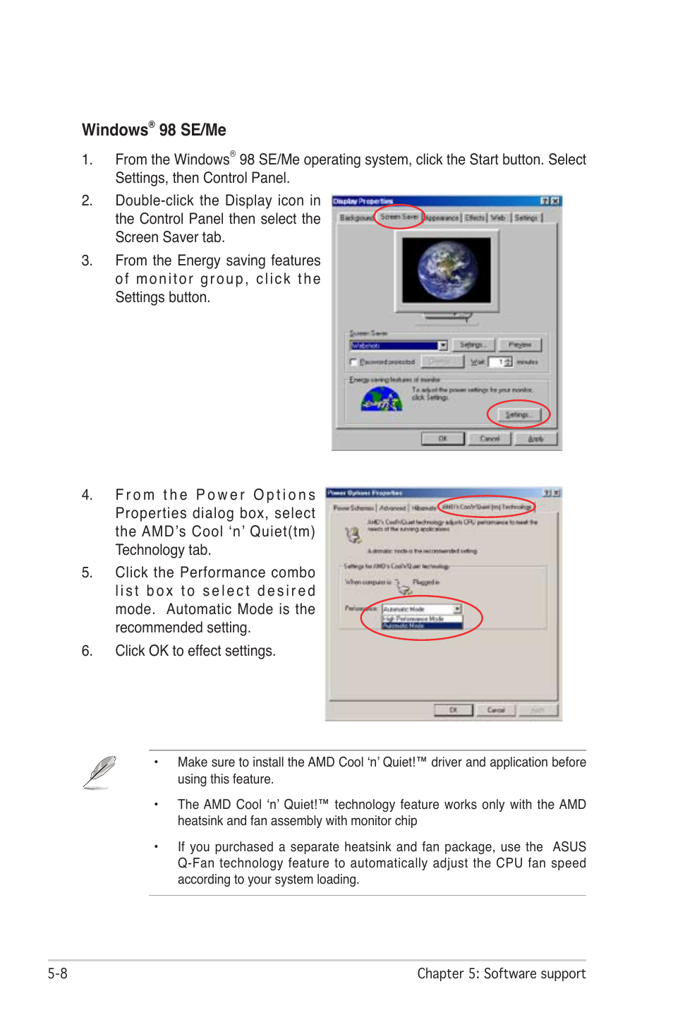 Windows, 98 se/me | Asus M2N-LR/SATA User Manual | Page 103 / 113