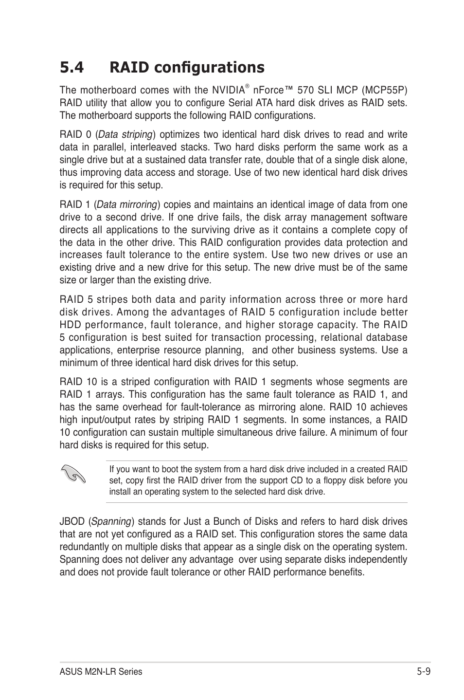 4 raid configurations | Asus M2N-LR/SATA User Manual | Page 104 / 113