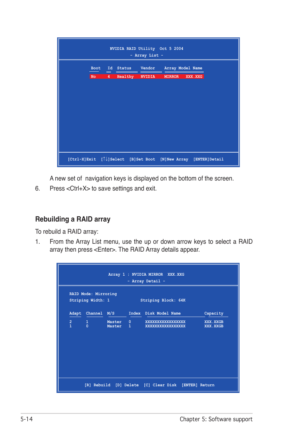 Rebuilding a raid array | Asus M2N-LR/SATA User Manual | Page 109 / 113