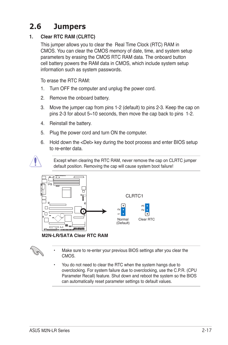 6 jumpers | Asus M2N-LR/SATA User Manual | Page 36 / 113