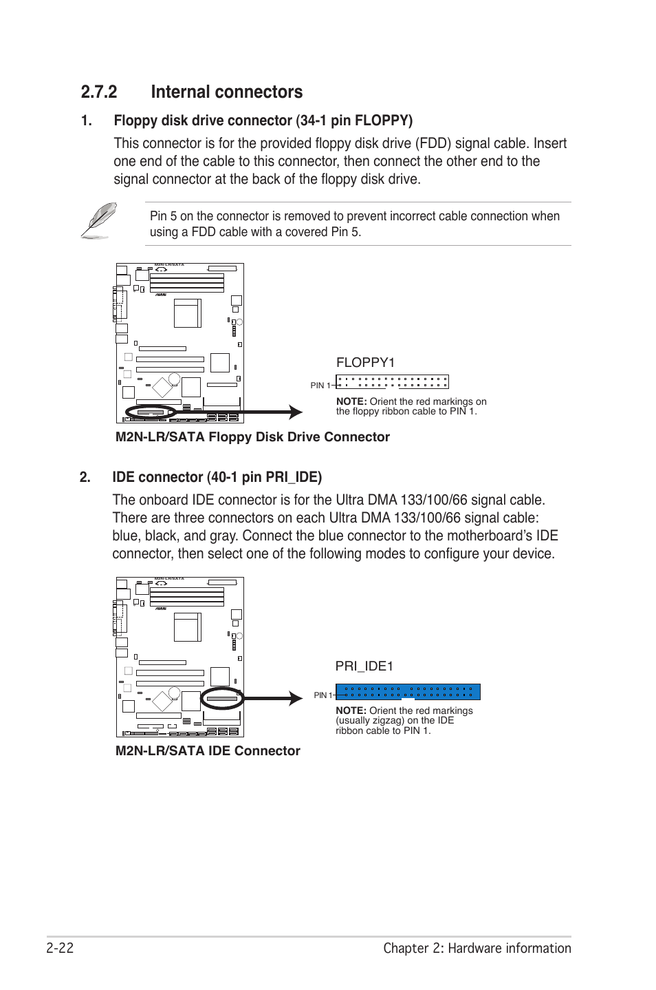 2 internal connectors | Asus M2N-LR/SATA User Manual | Page 41 / 113