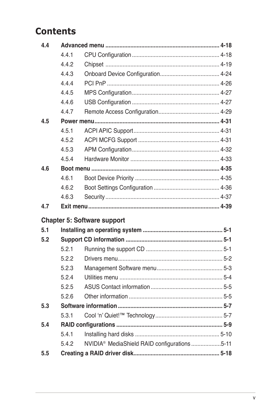 Asus M2N-LR/SATA User Manual | Page 5 / 113