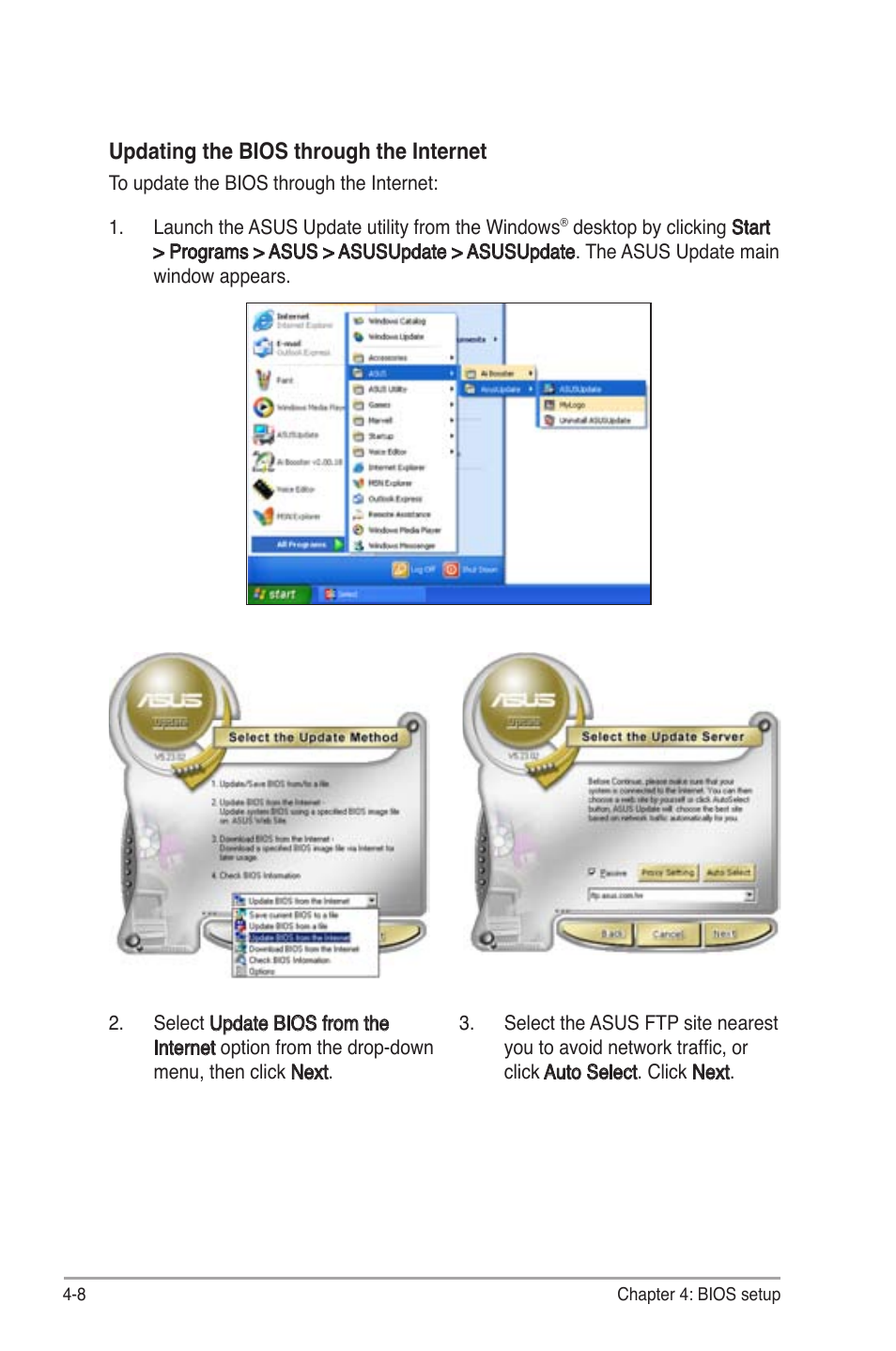 Updating the bios through the internet | Asus M2N-LR/SATA User Manual | Page 61 / 113