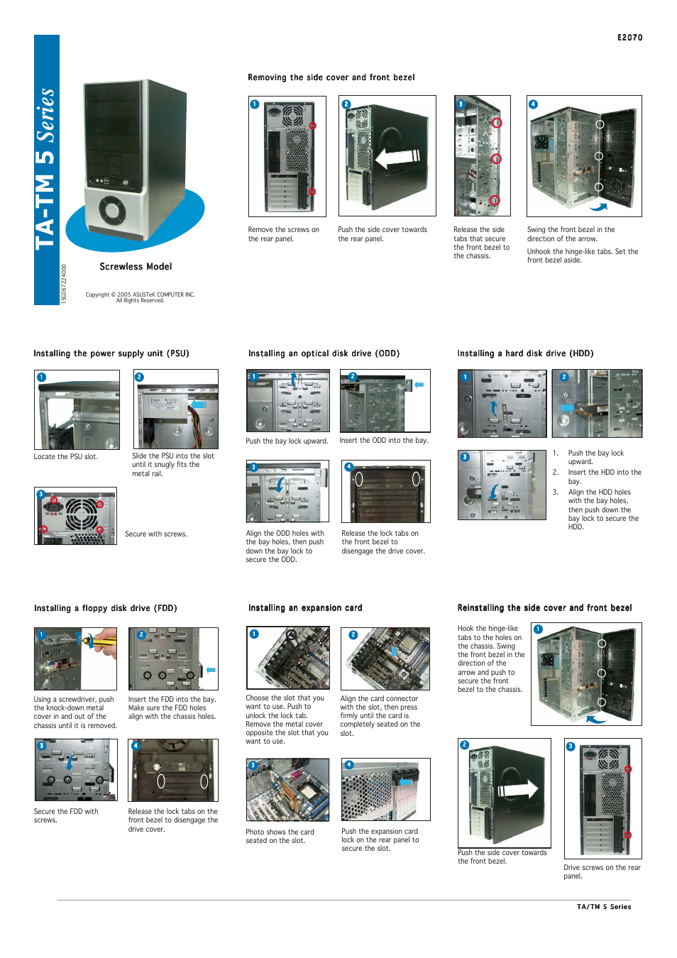 Asus TM-58 User Manual | 2 pages